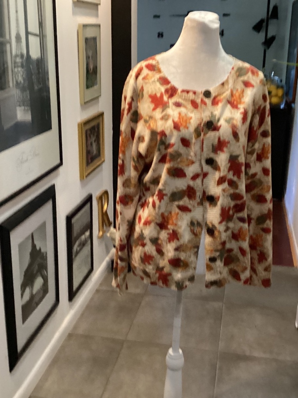 Autumn leaves beautiful sweater by Christopher and Bank size medium